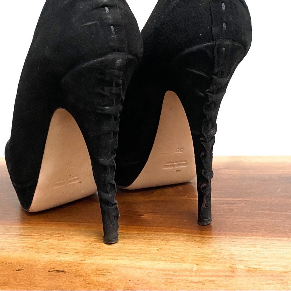 Authentic MIU MIU Black Suede Pumps 39 - Picture 3 of 11